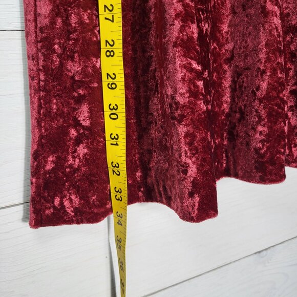 Women Dress Burgundy Crushed Velvet Velour Vintage Size 9/10. Whimsigoth Holiday - Picture 6 of 7